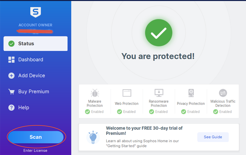آنتی ویروس رایگان سوفوس  Sophos Home Free