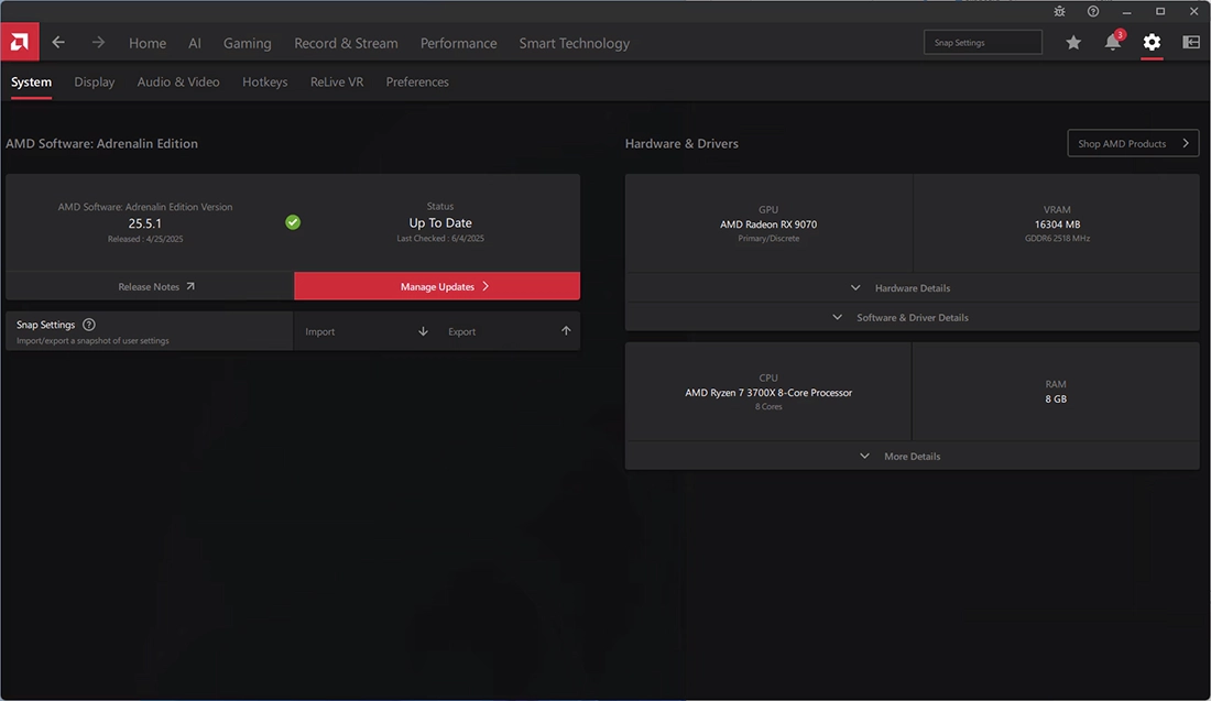 ۶. آپدیت کارت گرافیک AMD Radeon با استفاده از AMD Adrenalin