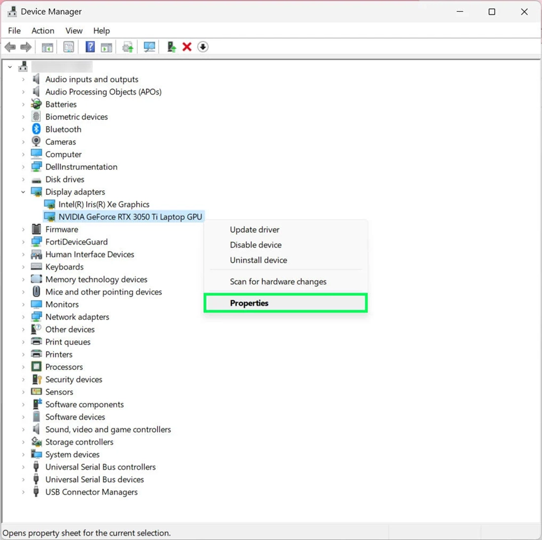 ۴. روش آپدیت کارت گرافیک با استفاده از Device Manager